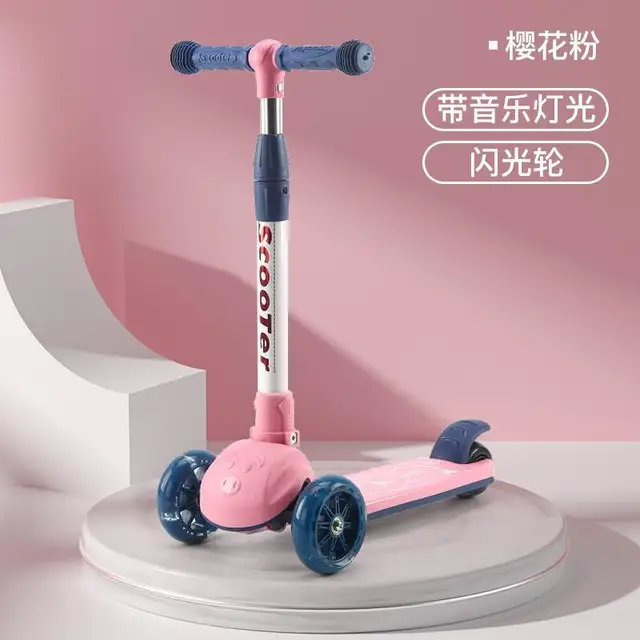 LazyChild Scooter Children 1-2-6-8 Years Old Baby Step Car Foldable Flash Roller Skating Block With Music 2021 Dropshipping 4