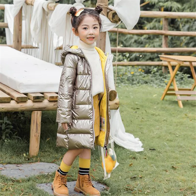 

Large Hooded Winter Jacket Kids Thick and Warm Down Coat Zipper Winter Children Russian Clothes