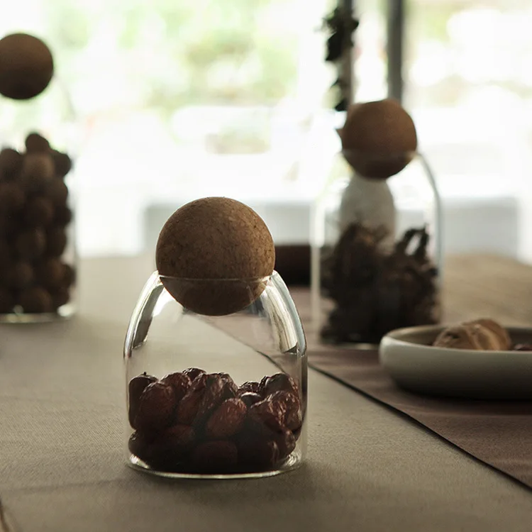 [Дерево Sheng] креативное боросиликатное стекло резервуар для хранения суб-пищевых зерен Размер закупориваемая банка прозрачные цветочные контейнеры для чая