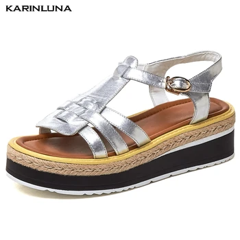 

Karinluna 2020 New Arrivals Top Quality Wedge Heels Summer Shoes Woman Sandals Female Platform Buckle Strap Casual Sandals Women