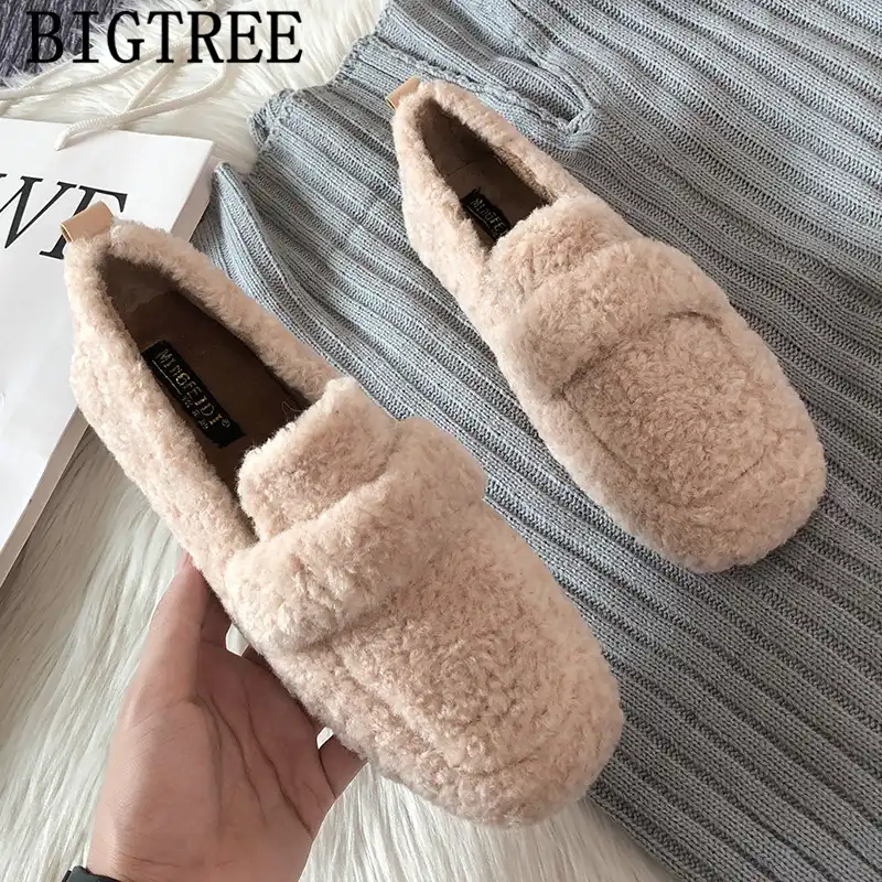 womens loafers with fur