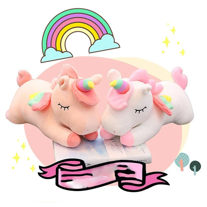 Kawaii Единорог, плюшевая игрушка, мягкая игрушка единорог, мягкие куклы 40 см, животные, лошадь, игрушки для детей, подушка для девочек, подарки на день рождения