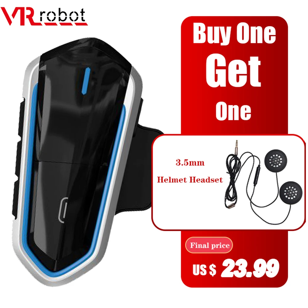 

VR Robot QTB35 Motorcycle Helmet Headset Bluetooth Stereo Music Player FM Raido Helmet Earphone support Siri/Google Voice
