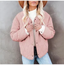 

2021 Long-sleeved Quilted Padded Jacket Casual Solid Color Short Parka Coat Coat Jacket Women's Winter Women's Fashion Jacket