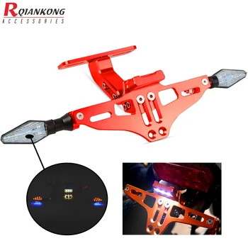 

Motorcycle Adjustable License Plate Mount Holder with LED Light Bracket For Honda MSX 125 CB599 CB400 XADV X ADV 750 X11 ST 1300
