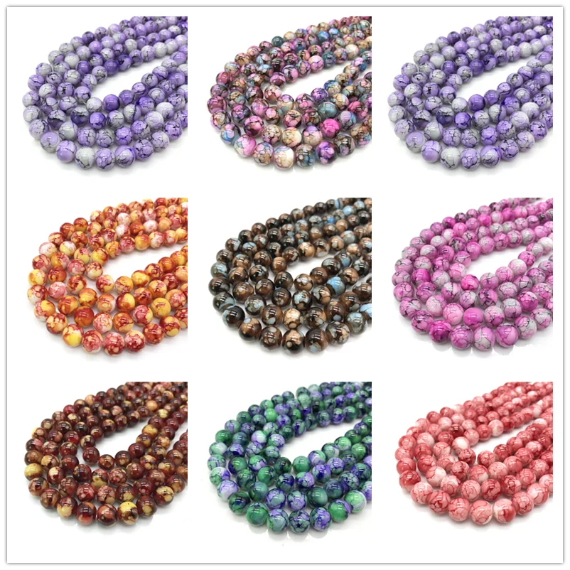 Стеклянные бусины разделители с изысканным узором для изготовления ювелирных