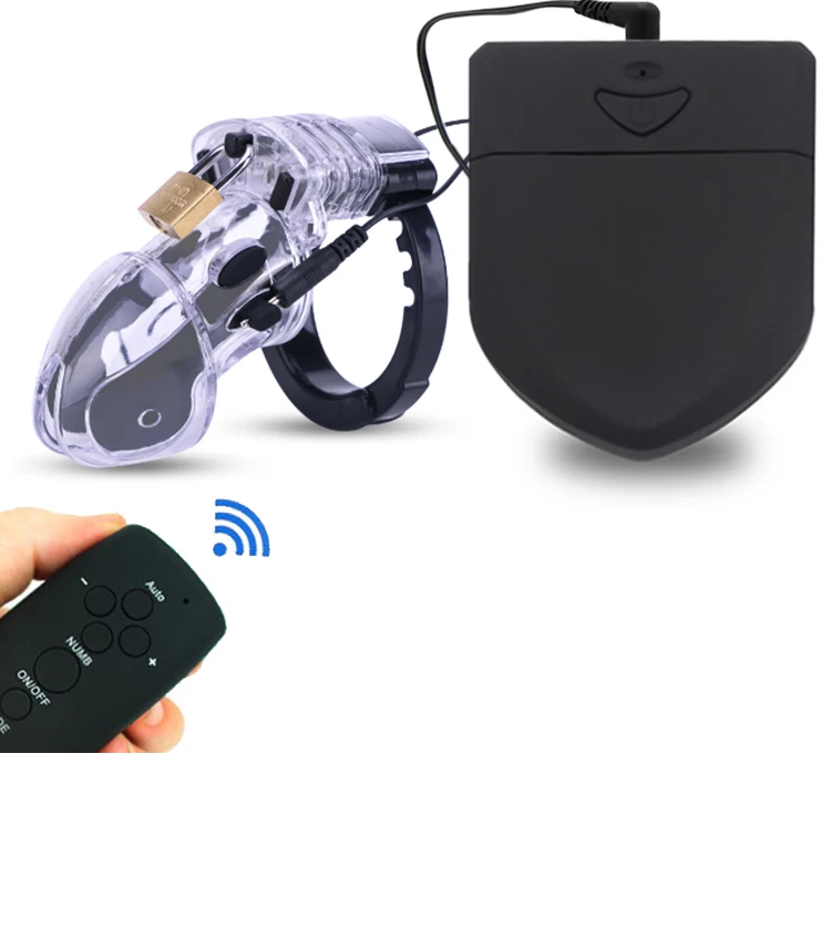 Wireless Remote Control Electro Shock CB6000 Chastity Dick Cage Medical Themed Electric Cock Cage Delay Time Sex Toys For Men