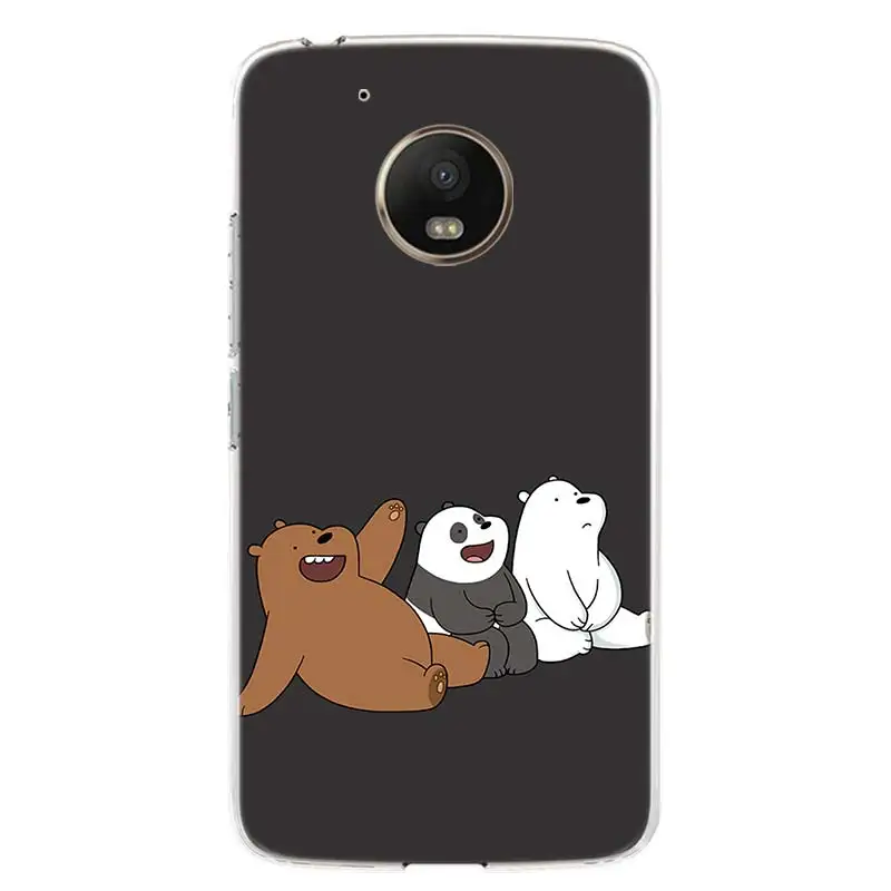 Милый чехол для телефона с изображением голых медведей для Motorola Moto G7 G6 G5S G5 E4 Plus G4 E5 Play power EU Подарочный чехол с рисунком - Цвет: TW027-5