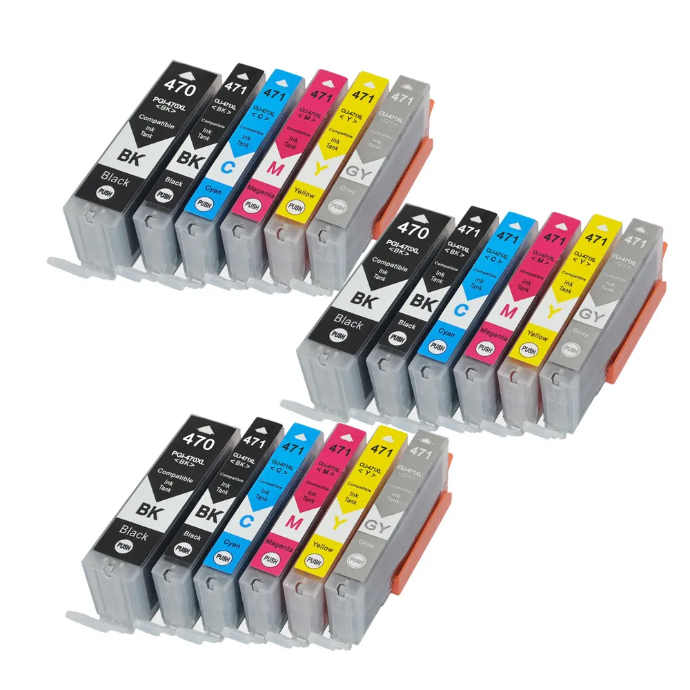 Для canon 470 471 PGI-470 CLI-471 совместимый чернильный картридж для canon PIXMA MG6840 MG5740 MG 6840 MG 5740 TS5040 TS6040 принтер - Цвет: 3set