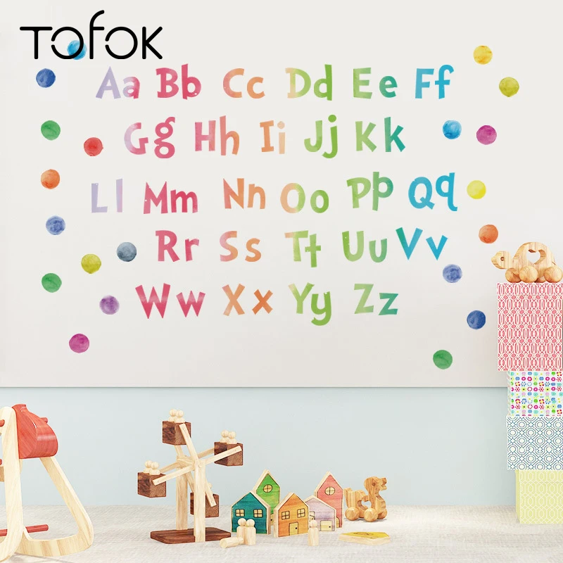 Tofok Ins акварельные фотообои с буквами DIY Наклейка на стену украшение для дома
