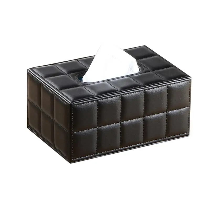 Size S Black Простая Коробка ПУ ткани прямоугольник бумажное полотенце держатель Настольный Диспенсер Салфеток контейнер для хранения кухонных салфеток лоток для домашнего офиса - Цвет: Size S Black