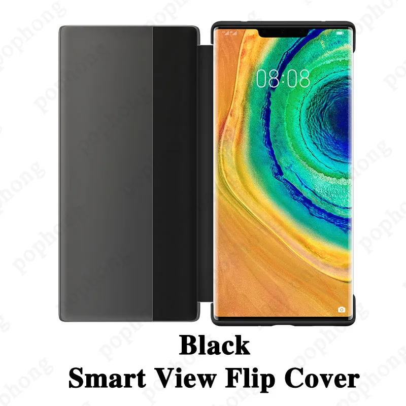 Flip case Black Чехол для HUAWEI mate 30 Pro, высококачественный защитный силиконовый мягкий чехол для HUAWEI mate 30, задняя крышка - Цвет: Flip case Black