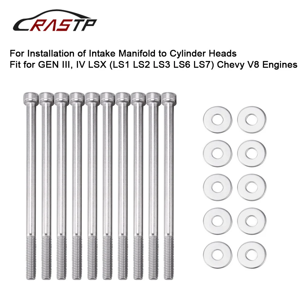 

LS1 Intake Manifold Bolts Stainless Steel Kit for Chevy V8 Engines For GEN III LSX LS2 LS3 LS6 Allen Socket Head Bolts RS-TC019