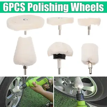 

6pcs Cloth Polishing Wheel Waxing Pure Cotton Polishing Buffing Wheel Mop Router Drill Grinder Brush for Metal Mirror Surface