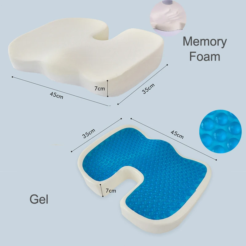 Gel Enhanced Seat Cushion Memory Foam Car Cushion Pregnant Office Cushions  Breathable Protection Health Massage U-shaped Cushion - AliExpress