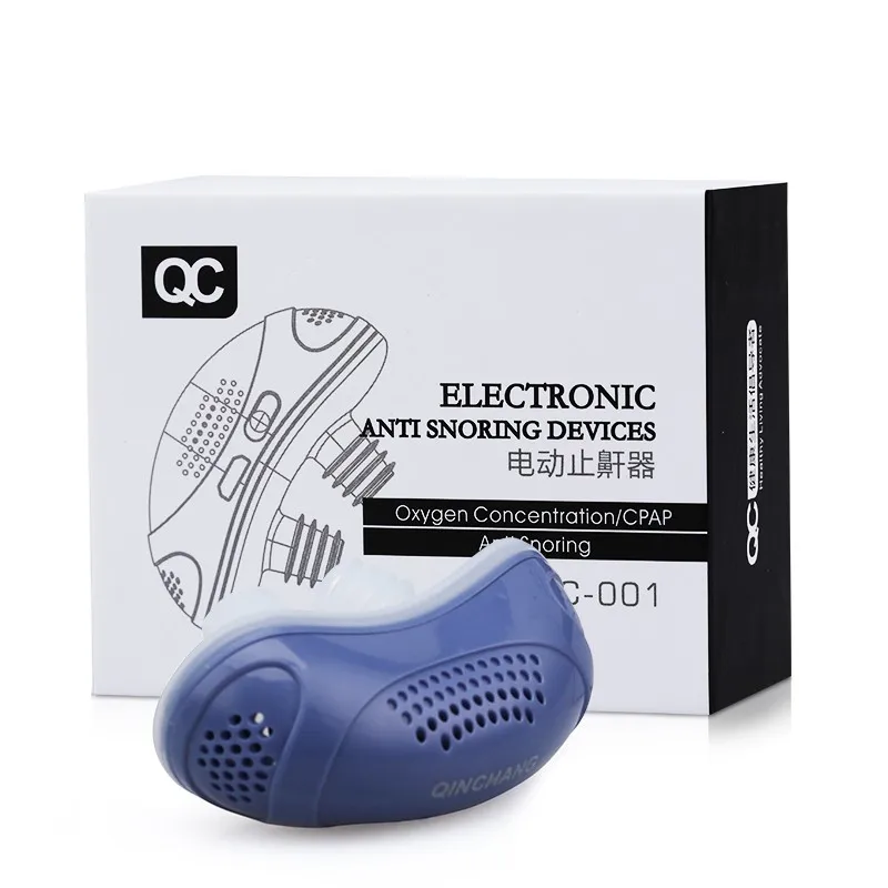 QX1031L-Coral blue Электрический силиконовый дыхательный аппарат с защитой от храпа, устройство для снятия храпа, забота о здоровье - Цвет: QX1031L-Coral blue