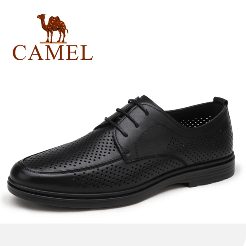 CAMEL/Модные дышащие красивые мужские туфли из натуральной кожи Мягкие деловые на