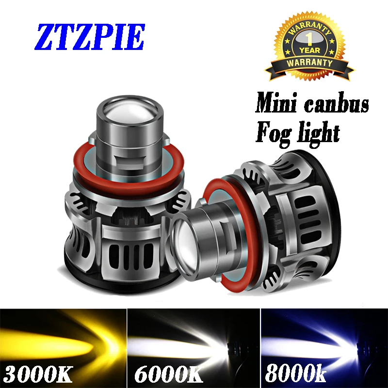 ZTZPIE H8 H9 H7 H11 9005 HB3 9006 HB4 Автомобильные светодиодные противотуманные фары Canbus 6000K 3000K