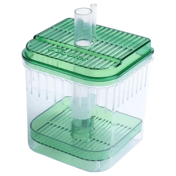 

Plastic Square Fish Tank Aquarium Filter Bottom Box Transparent Green