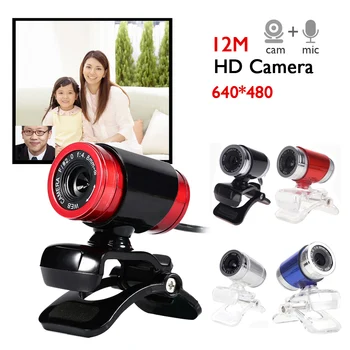 

Webcam USB 12 Megapixel High Definition Camera Web Cam 360 Degree MIC Clip-on Webcam for Skype Computer Desktop Laptop PC