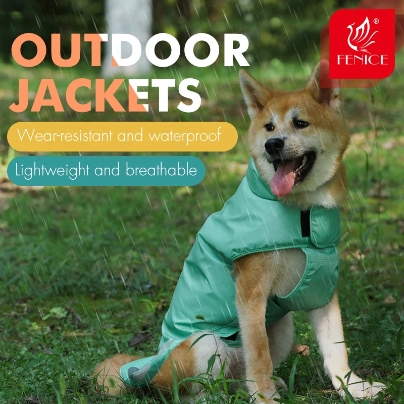 

Fenice Professional Pet Raincoat for Small Medium Large Dogs Outdoor Walking Light Waterproof and Breathable 3M Reflective