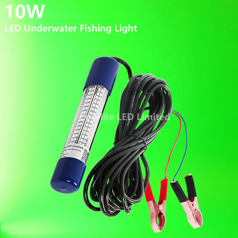 10W 수중 LED 낚시등 12V-24V IP68 방수 야간 낚시 루어용