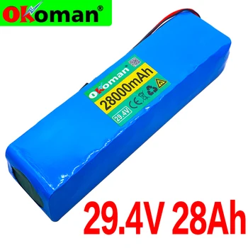 

100% new 7S4P 24v li ion battery pack 29.4v 28Ah electric bicycle motor ebike scooter 18650 lithium rechargeable batteries 15A