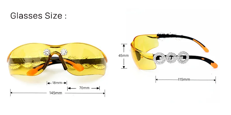 big black sunglasses Diamond Rimless Sunglasses Women Men 2021 Rhinestone Sunglasses Shield Goggle Eyeglasses Shades Luxury Brand Designer Sun Glass womens ray bans