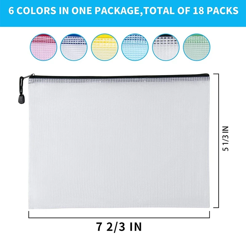 30Pcs B6 메쉬 지퍼 주머니 5.3X7.7 인치, 학교 사무용품, 퍼즐 및 게임 정리 보관을위한 방수 지퍼 가방