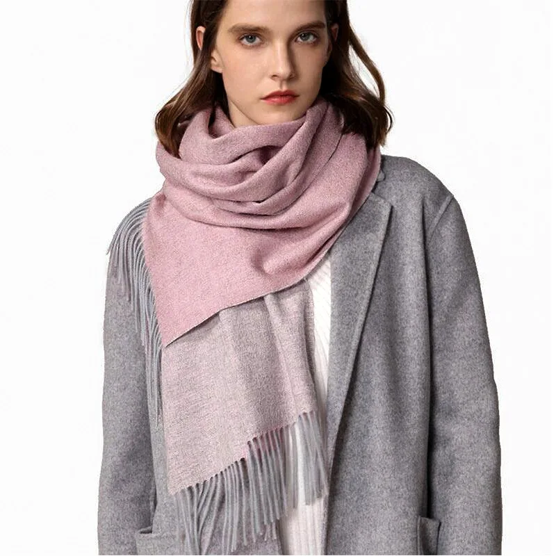 

New women's imitation cashmere scarf, European and American pure color, wild autumn and winter warmth big shawl, fringed scarf