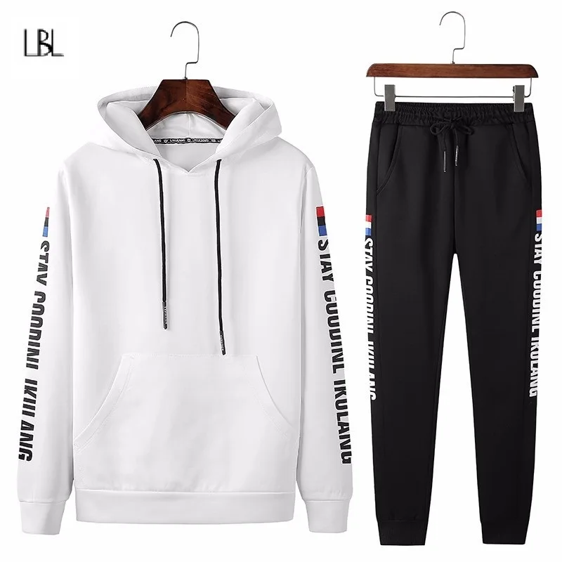 2019 Patchwork Mens Set Autumn Two Piece Casual Tracksuit Male Clothes