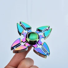 Радуга Цвет фиджет Спиннер цинковый металлический ручной Спиннер гладкая офиса снятия стресса Антистресс игрушки для страдающих аутизмом вращения для детей