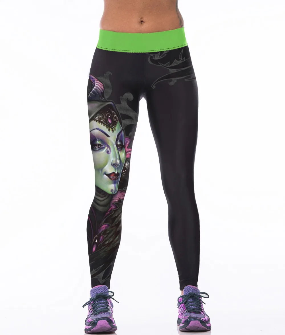 Halloween Tiger Eagle Animal Skeleton Print Women Yoga Pants Leggings Fitness Tight Push Up Workout Gym Clothing Run Sportswear