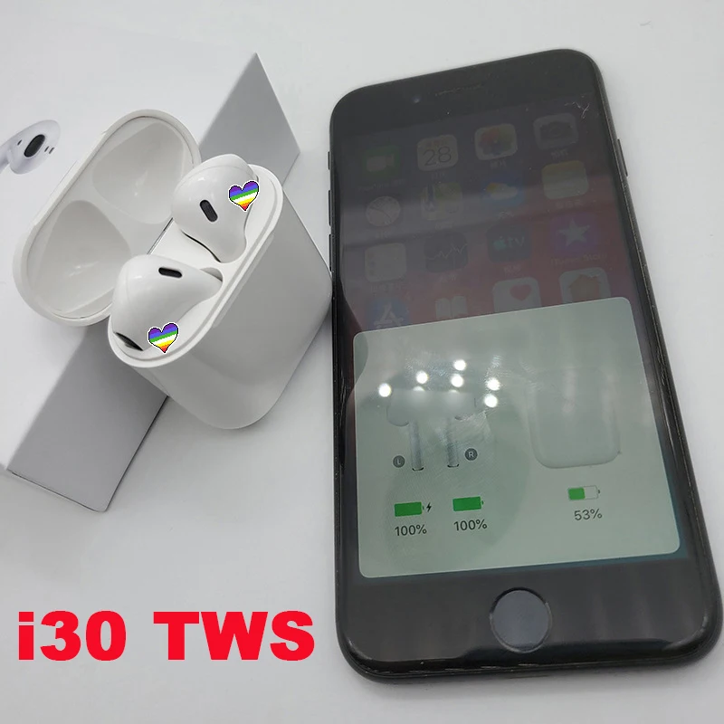 

i30 TWS bluetooth earphone tws Wireless Earbuds earphones PK i10 i12 i60 i100 tws pop up 1:1 mini size bluetooth headset