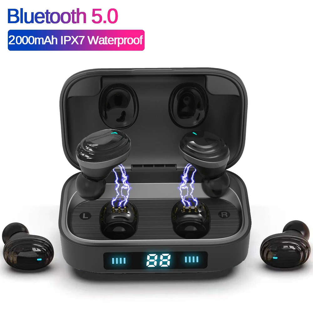 Bluetooth наушники H01 TWS air Earcups 9D стерео Музыкальная гарнитура сенсорный контроль светодиодный дисплей наушники для xiaomi redmi huawei