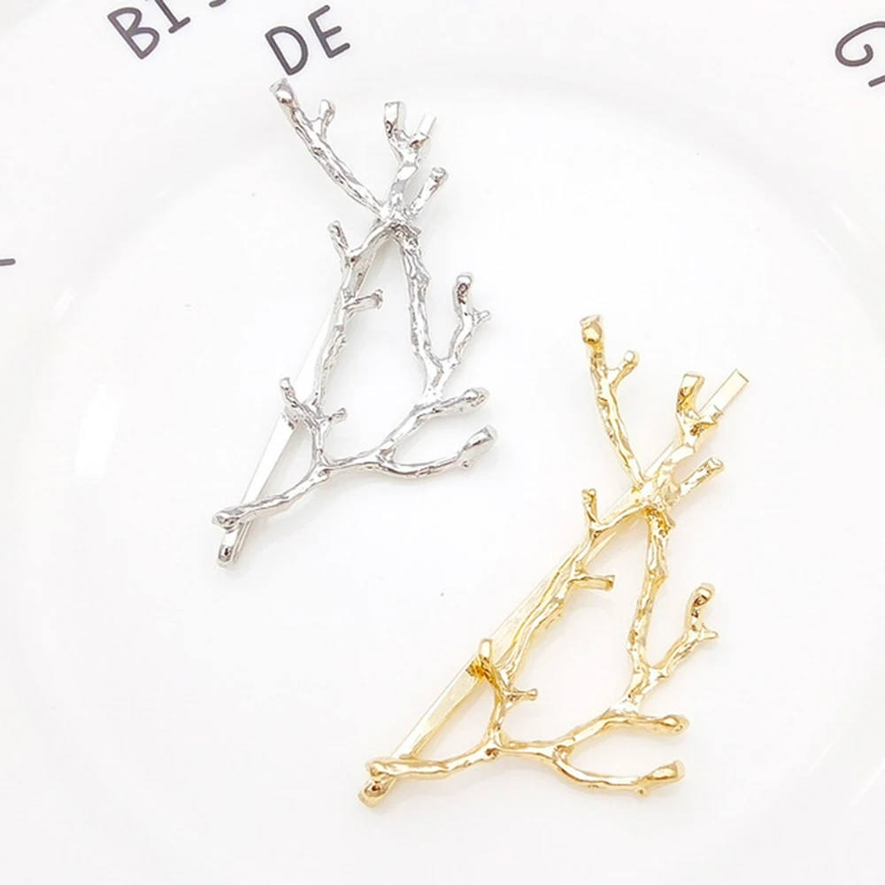 Vintage Gold Silver Tree Hair Clips Girls Alloy Branch Hairpins Fashion Hairgrips Lady Elegance Metal Hair Accessories For Women