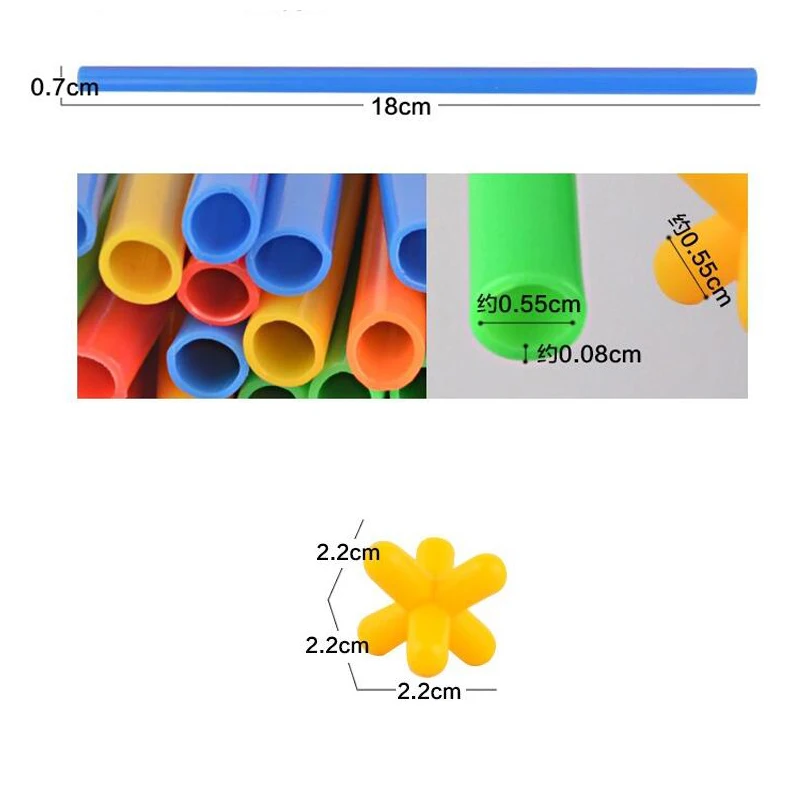 100Pcs Kids Plastic Straws Building Blocks Construction Toys Children Spatial Thinking Games Assembly Toy