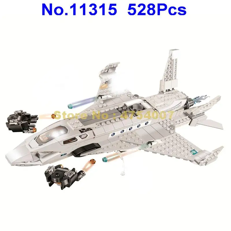

11315 528pcs super heroes spider-man far from home stark jet and the drone attack building block 76130 Toy