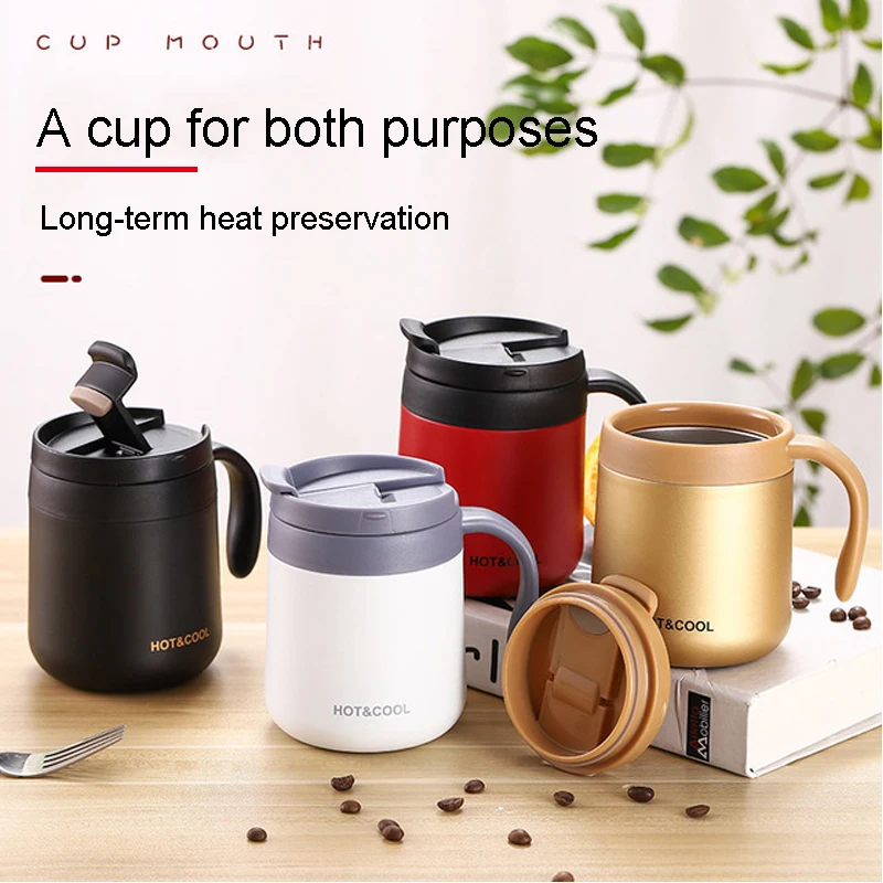 

350/500ml Stainless Steel Coffee Mug Vacuum Insulated Cup Coffee Tumbler Water Tea Cups Travel Milk Mugs Double Wall with Lid