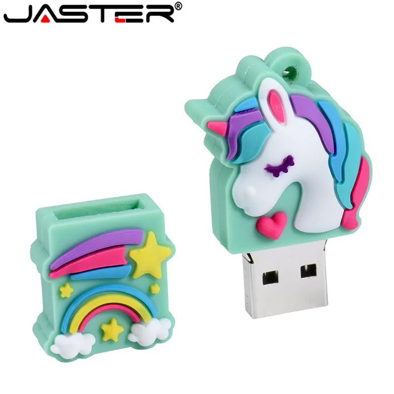 JASTER мультфильм флеш-накопитель в виде единорога диск 64 ГБ 32 ГБ usb флеш-накопитель Флешка 16 ГБ 4 ГБ карта памяти u диск модный подарок
