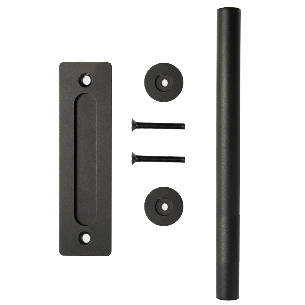 

Shed Door Handle Rustic Garage Durable Sliding Barn Closet Replacement Gate Double Side Easy Install Flush Pull Carbon Steel