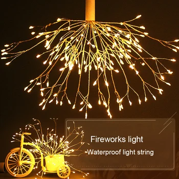 

Led light string waterproof warm white fireworks AA battery fireworks string DIY Christmas wedding party garland fairy lights