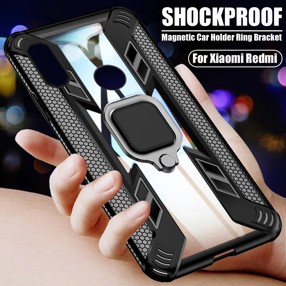 Hybrid Anti-Fall Clear Shell Magnetic Stand Back Phone Case Cover For Xiaomi 9T Note10 CC9 Pro 8 Lite Redmi Note 7/8/8T K20 | Мобильные