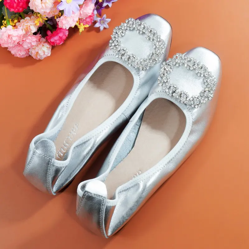 Женские лоферы ручной работы балетки из 100% натуральной коровьей кожи на плоской