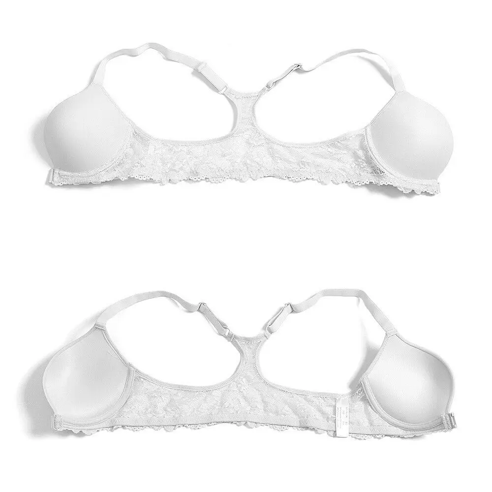 Vgplay 1/2 Cup Front Closure Women Bra Sexy Lace Y-lined Lingerie