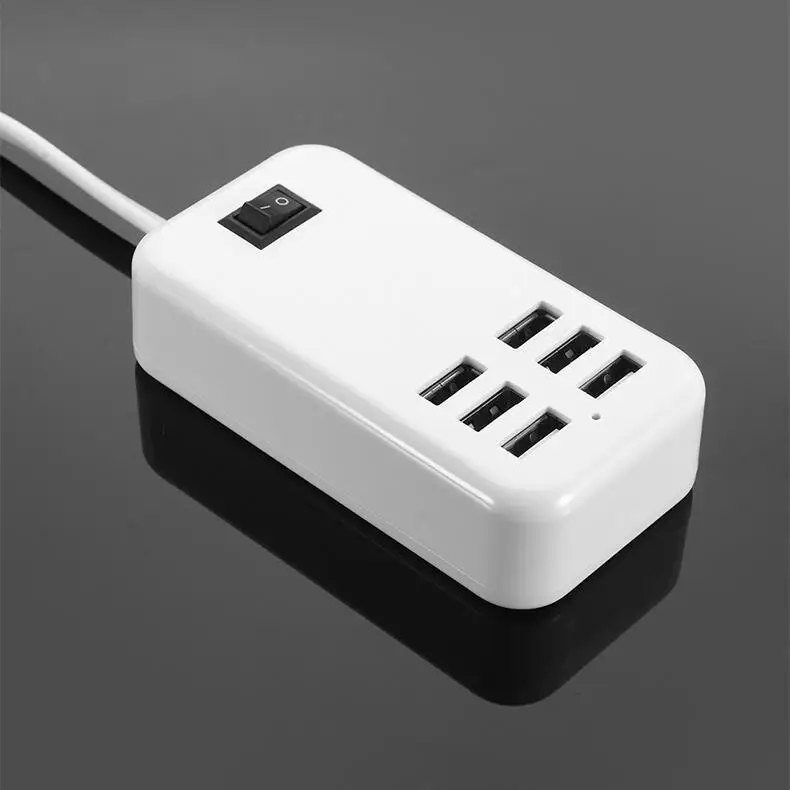6-Порты и разъёмы USB с подзарядкой от USB Зарядное устройство мобильного телефона Зарядное устройство мульти Порты и разъёмы интеллигентая(ый) usb-кабель для быстрой зарядки USB мульти-функциональное гнездо KY94
