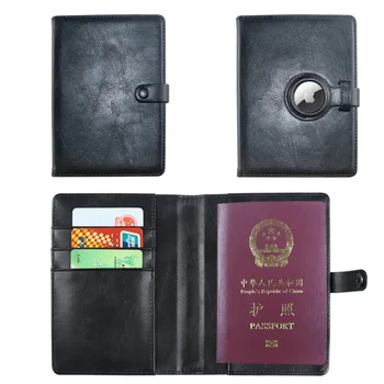 Custodia in vera pelle per porta passaporto Airtag portafoglio passaporto Airtag
