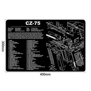 CZ-75 SP-01 Gen4 Glock Pistool Schoonmaken Mat Met Onderdelen Diagram En Instructies Armorers Bench Mat Muismat Walther Ppq AR15 AK47