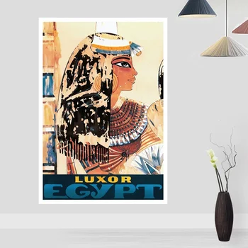 

Vintage Travel Nostalgia Travel to Luxor Egypt Poster Art Canvas Poster Living Room Home Wall Decor No Frame