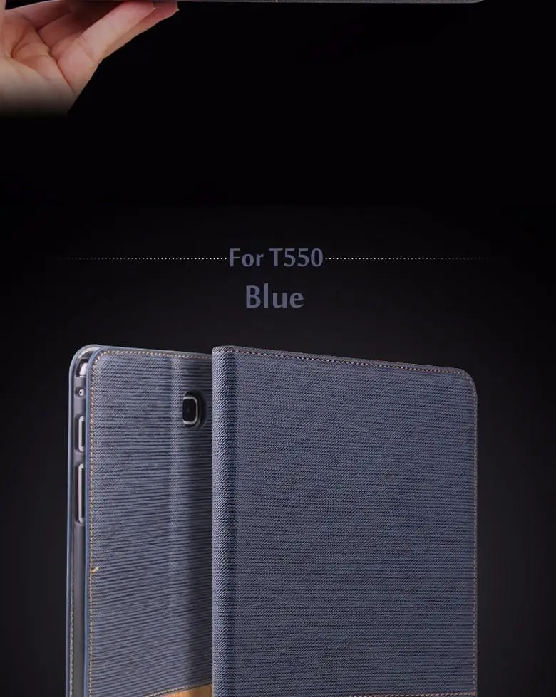 Деловой кожаный чехол для samsung Galaxy Tab A 9," T550 T555 P550 P555 Подставка для планшета с отделением для карт+ пленка+ ручка